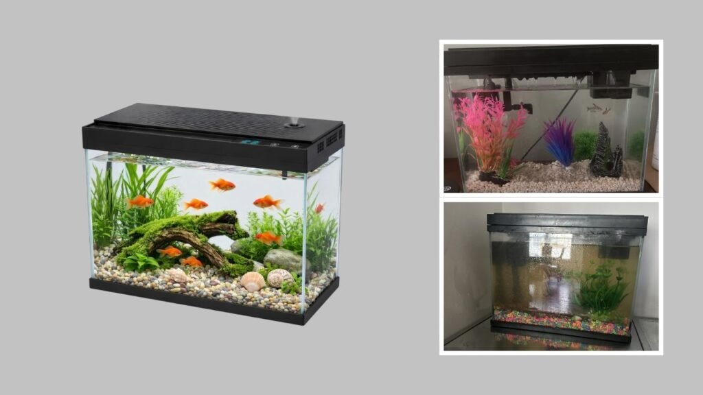 12. BARKBUDDY Desktop Aquarium Starter Kit with 7-Color Lighting