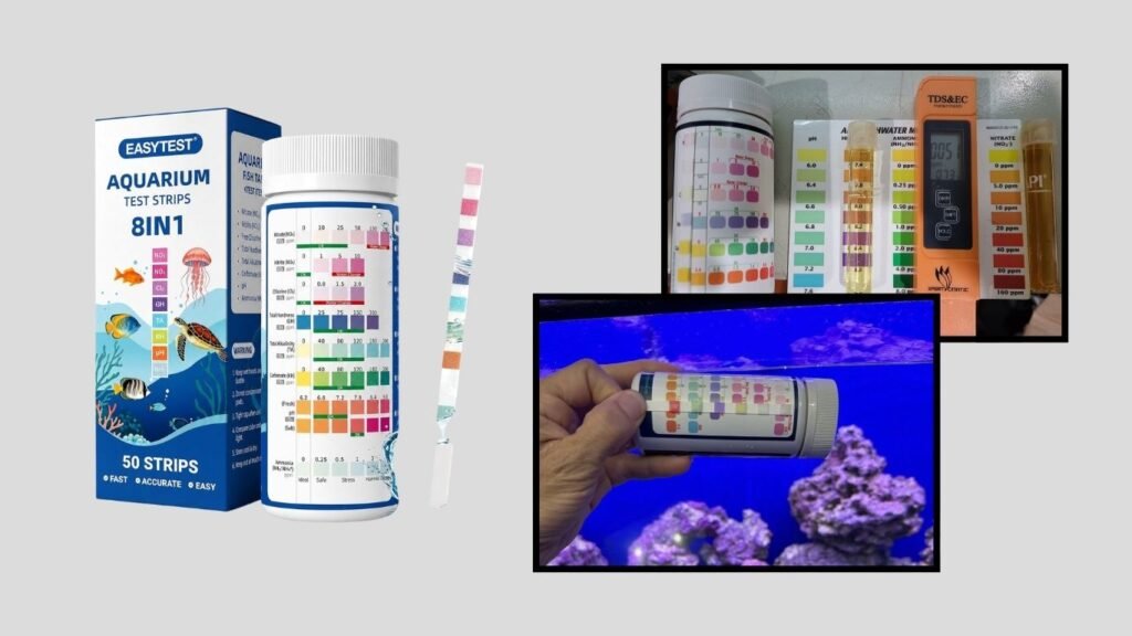 EASYTEST 8-Way Aquarium Test Strips with Ammonia Test