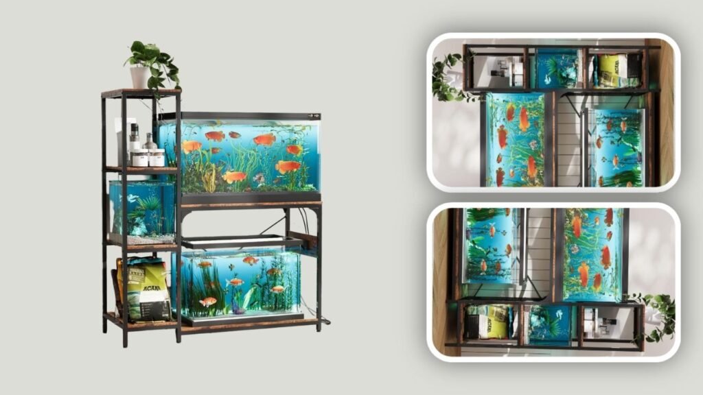 VOWNER 20–29 Gallon Aquarium Stand with Shelves