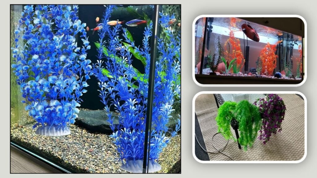 Hamiledyi 23.6-Inch Artificial Aquarium Plants – 2 Pack