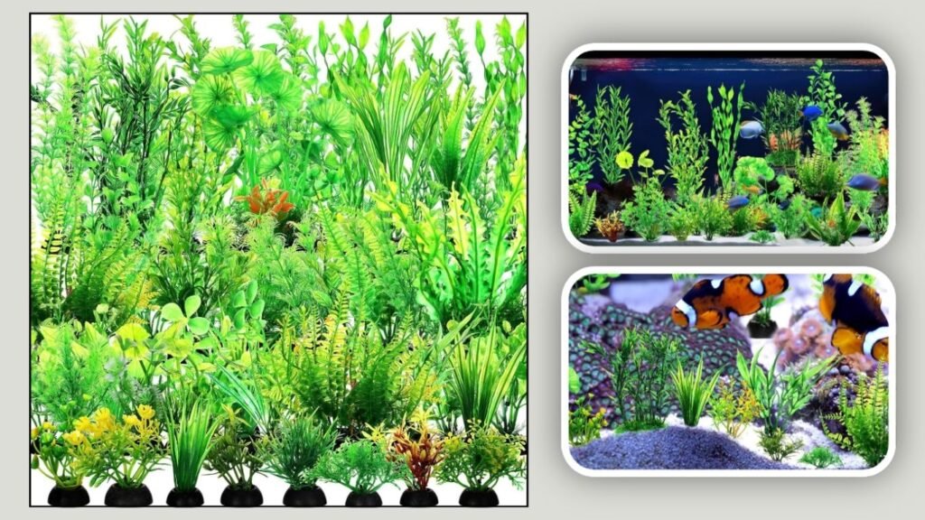 XunYee 100-Piece Artificial Aquarium Plant Set