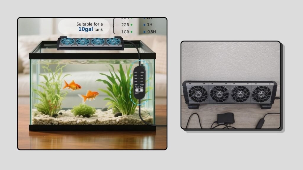 BAOSHISHAN Powerful Adjustable Aquarium Cooling Fan with Controller