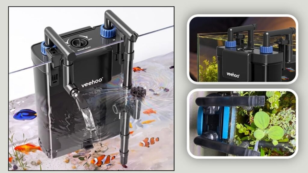Veehoo Aquarium Filter with One-Touch Drain – Best for Easy Maintenance