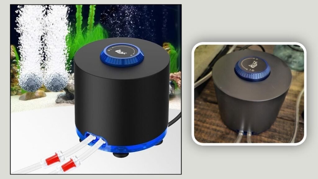 AQQA Ultra-Quiet Adjustable Aquarium Air Pump