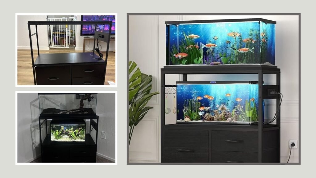  Heybly 20–29 Gallon Aquarium Stand with Drawer & Power Outlet