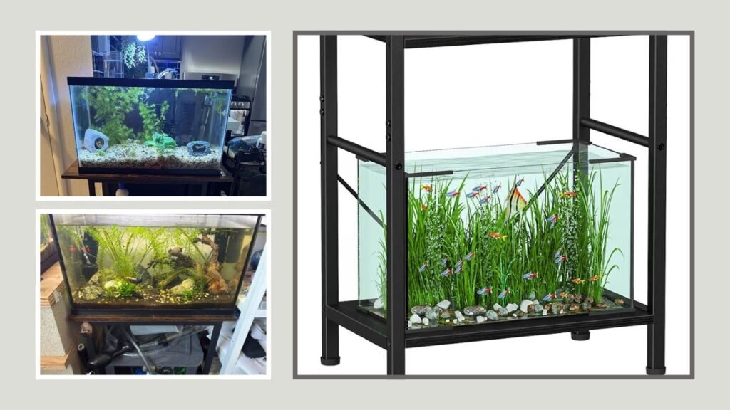 Snughome 5–10 Gallon Aquarium Stand with 3-Tier Storage