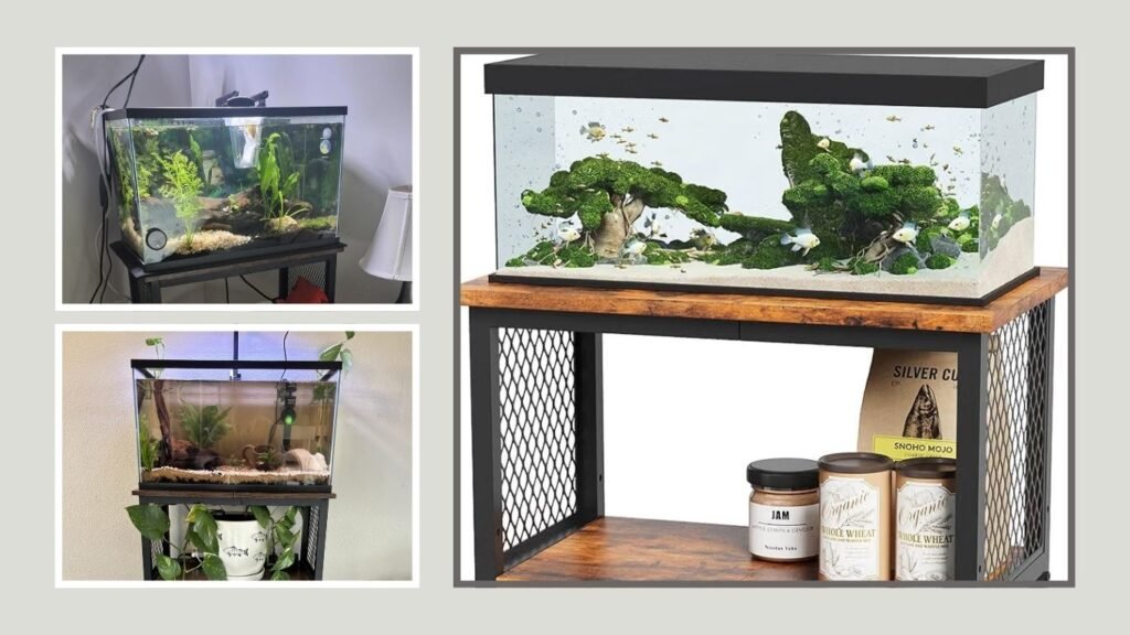 HavenlyYouth 10 Gallon Fish Tank Stand with Power Outlet