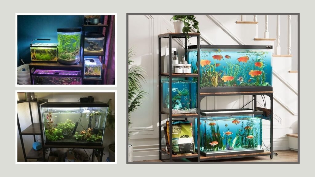 VOWNER 20–29 Gallon Aquarium Stand with Power Outlets