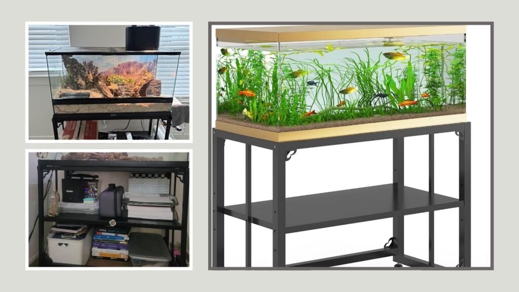 TOCRETOARE 40 Gallon Double-Layer Aquarium Stand