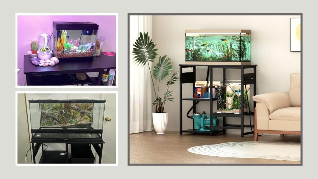 GRLEAF 5–10 Gallon Aquarium Stand with Power Outlets