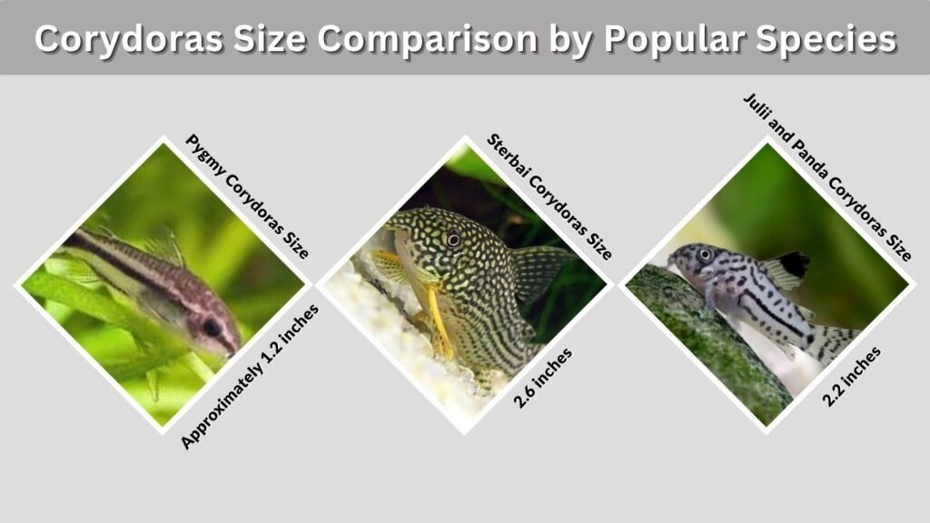 Corydoras Size Comparison by Popular Species